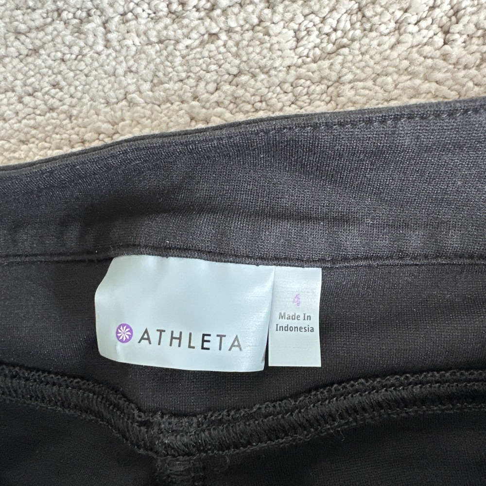 Women's Athleta Size 4 Ponte Moto Pant Black Leggings High Rise - Picture 5 of 7